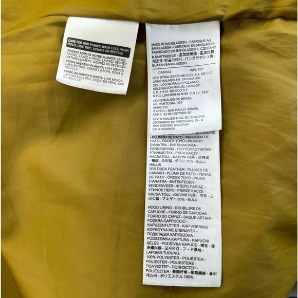 Levi Strauss Women’s Green Poly Duck Down Filled Faux Fur Hooded Parka Jacket - Picture 14 of 16